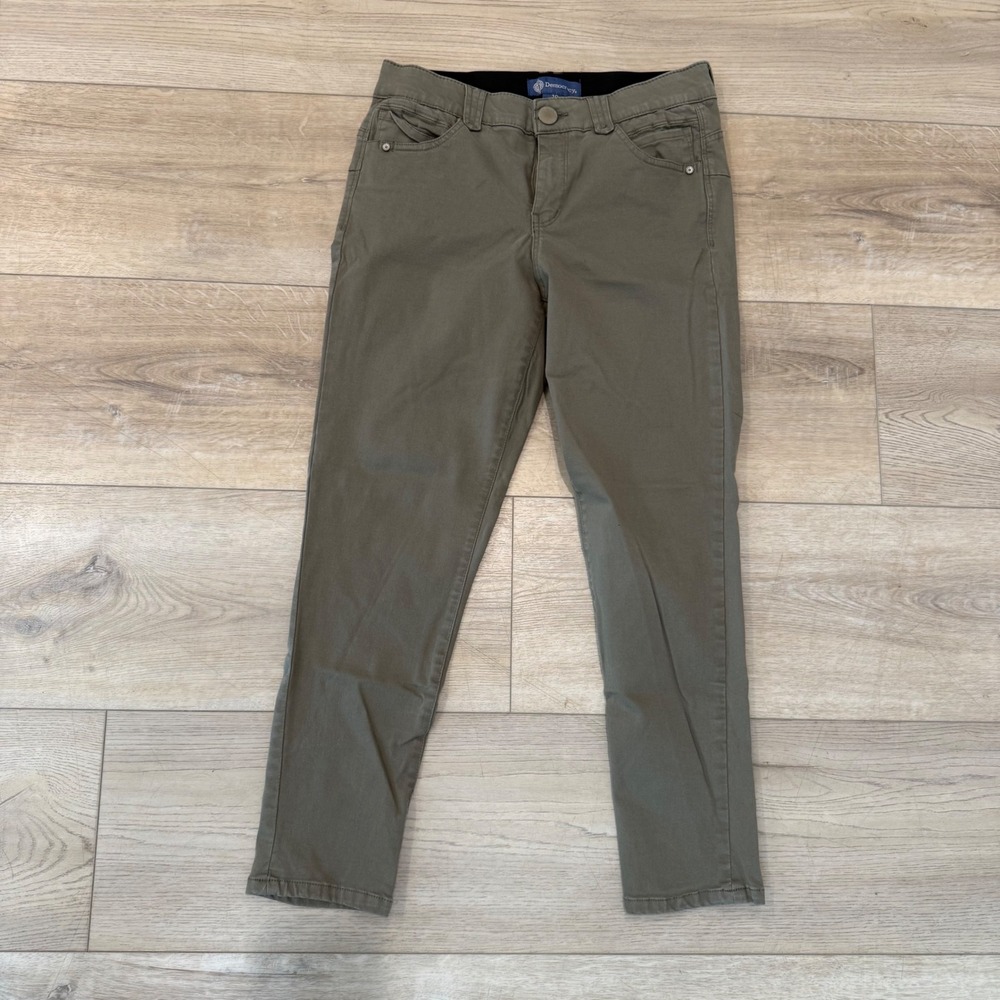Democracy Absolution Ankle Pants Olive Green Women's 10 Slimming Stretch EUC